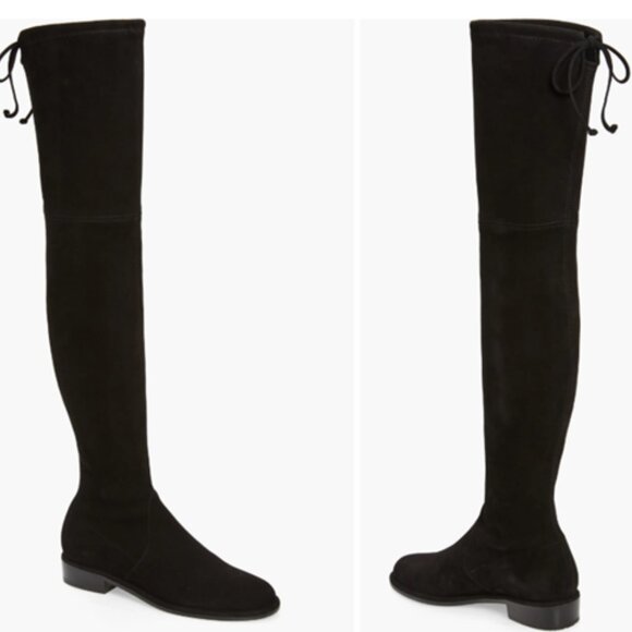 Stuart Weitzman Lowland Black Suede Over the Knee Boots 6M - Picture 5 of 13